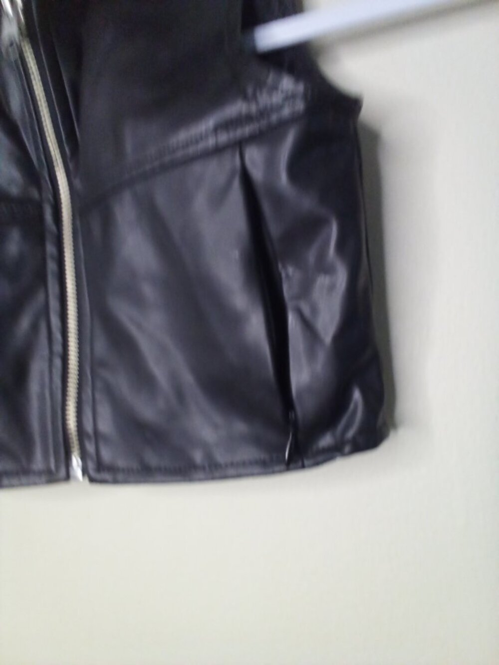 BB Collections Faux Leather Vest Kids Girls 4 Full Zip Sleeveless Plaid Pockets - Picture 7 of 14
